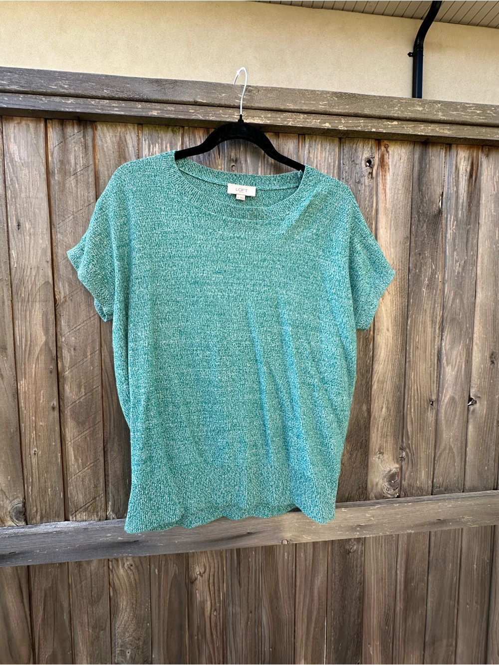 LOFT Teal Short Sleeve Knit Top